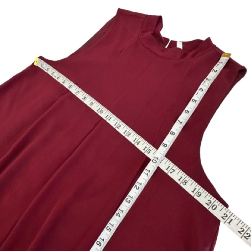 BCBGeneration Women's L Red Wine Sleeveless Mock Neck Mini Relaxed Fit Dress - Picture 12 of 16